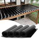 Muzata 4 PCS 50FT Black Under Deck Drainage System Trough HDPE Waterproofing Membrane Fit for 12" Joist Spacing M059