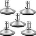 uvce Bell Glides Replacement Office Chair Swivel Caster Wheels to Fixed Stationary Castors，Adjustable Castor Low Profile Stool with Separate Self Adhesive Felt Pads Black 5pcs Silver