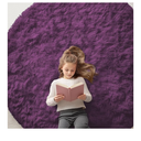 Dark Purple Round Rugs for Bedroom - Machine Washable, 6 ft Circle Area Rugs for Living Room, Soft and Fluffy Shaggy Carpet for Teen Girl and Boys, Nursery Rooms, Dorms, Home Decor Aesthetic