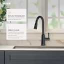 Moen Riley Chrome One-Handle Pulldown Kitchen Faucet Featuring Power Boost for a Faster Clean and Reflex Docking System for the Spray Head, Modern Kitchen Sink Faucet, 7402C
