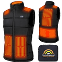 PLIDINNA Women's Heated Vest With Battery Pack 7.4V, Lightweight Warm Electric Heating Vest for Hunting,Outdoor Sports（BLACK,2XL)