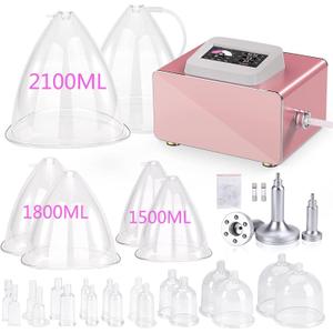 Meifuly Vacuum Therapy Machine, Vacuum Cupping Therapy Sets with 24 Cups(Include 1500, 1800, 2100ML Large Cups) and 3 Gua Sha Head, 0-60 cmHg, Touch Screen Operation