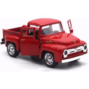 Vintage Truck Decor,Pickup Metal Vehicle for Farmhouse Mini Trucks Adornment Home/Table/Desk Xmas Ornaments Festivals Truck Valentine's Day Christmas Decorations (Red)