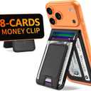 TopMade for MagSafe Wallet with Money Clip, Strongest Magnetic Card Holder for iPhone 17/16/15/14/13/12 Series, for iPhone Wallet with Adjustable Stand, ID Window, RFID Blocking, Black
