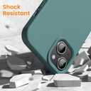 OuXul for iPhone 14 Case, iPhone 13 Case Shockproof Liquid Silicone Protective Phone Case with Soft Anti-Scratch Microfiber Lining Ultra Slim Drop Protection Phone Cover 6.1 inch(Forest Green)