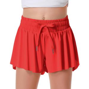 Flowy Athletic Shorts for Women Running Tennis Butterfly Shorts Girls 2-in-1 Double Layer Quick-Drying Comfy Shorts 2XL