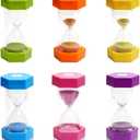 6 Pcs Colorful Hourglass Sandglass Timer Sand Timer Sand Clock Timer 1/3/5/10/20/30 Minutes Visual Hourglass Set for Games Classroom Kids Office Kitchen Decor
