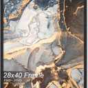 Engineered Wood 28x40 Frame, Black Picture Frame for 28 x 40 Inch Poster Puzzle Photo, Light Weight 28 by 40 Poster Frame with Wood-grain for Wall - 1 Pack/Black/28 x40