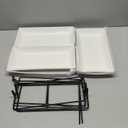 MALACASA 3 Tier Serving Trays for Party, Porcelain Serving Platters and Trays, 12 Inch Tiered Tray Stand, Fruit Tray, Trays for Serving Food, White Dessert Stand with Collapsible Sturdier Metal Rack