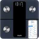Vitafit Smart Bathroom Scale Body Weight, High Accuracy Assured by Weight Scale Professional Factory Since 2001, App Sync 13 Body Composition Including BMI, Body Fat and Muscle, 400lb, LED, Black