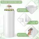 Baotree White Cylinder Pedestal Stands for Party- 3 Pieces , Large White Cake Stand, Pedestal Display Plinth Pillars for Wedding Ceremony Birthday Party Art Decor--35.4''(L),29.5''(M),23.6''(S)