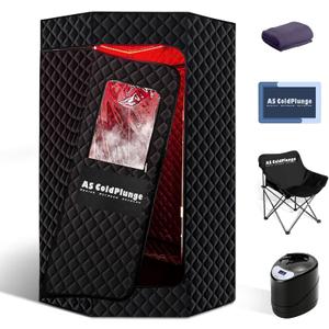 Portable Steam Sauna for Home, XL Sauna Tent with 3L 1200W Steamer & Red Light, Foldable Chair & Mat, Indoor Personal Spa for Relaxation, Detox & Recovery