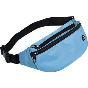 Fanny Packs for Men and Women, Waterproof Sports Waist Pack Bag for Travel Hiking Running Hands-free (1pack-Sky Blue)