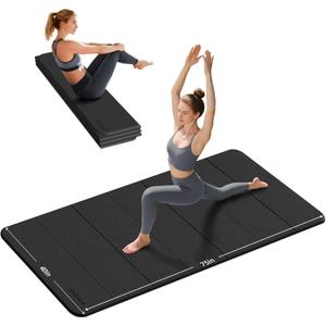PAIDU Foldable Yoga Mat thick- 2/5" (10MM) TPE Non-Slip Design, Quick FoldEasy Storage, 75x40 Extra Long/Wide for Indoor Yoga, Pilates and Outdoor Travel Workouts
