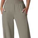 QINSEN Women's 2 Piece Sets Summer Ribbed Knit Crop Tank Tops Wide Leg Pants Sleeveless Tracksuit Small