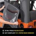 TACTIK Fabric Only Replacement Soft Top - Fits Jeep Wrangler TJ 1997-2006 - Custom-Fit Fabric Roof with Removable Side and Back Window Jeep TJ Soft Top Jeep TJ Top Cover (With Door Skin Black Diamond)