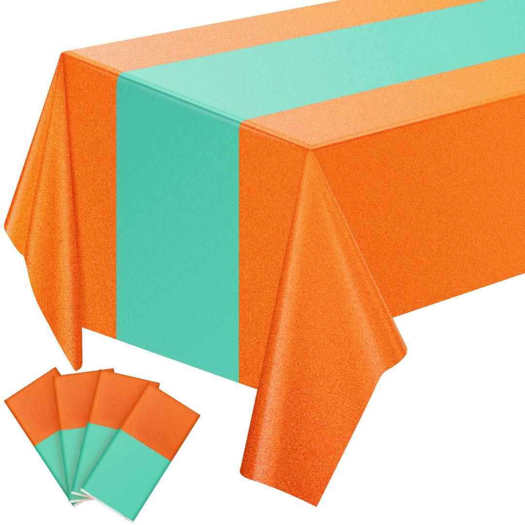 Gilprop 4 Pcs The Life of A Birthday Girl Party Decor Girl Birthday Supplies Lime Holographic Tablecloth 40" x 108" Table Decor Iridescence Plastic Table Cloth for Bachelorette Supplies (Timeless)