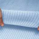 PiccoCasa 100% Cotton Knit Throw Blanket,Solid Lightweight Decorative Throws and Blankets,Soft Knitted Throw Blanket for Sofa Couch, Pale Blue 50" x 60"