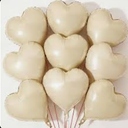 10pcs Beige Heart Balloons - 18 Inch Retro Apricot Heart Shaped Balloons for Baby Shower, Wedding, Valentine's Day Decorations Pack of 14