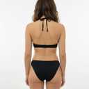 LIZENS Women's Sexy Thong Bottom Two Piece Bikini Cute Swimsuit Triangle Bathing Suit (Black, XS)