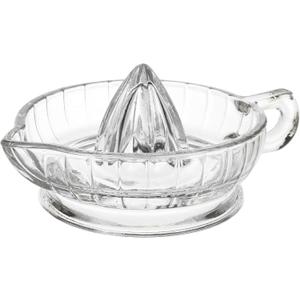 HIC Citrus Juicer Reamer with Handle and Pour Spout, Heavyweight Glass, Clear