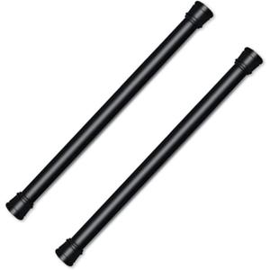 Bettli Spring Loaded Curtain Tension Rod Bit Holder Extensions 12-20 inches (Black 2)