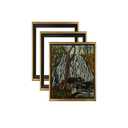 Cardinali Renewal Core Floater Frame, Antique Gold with Black Edge 11x14", 3/4" Deep, 3 Pack - No Glass or Backing, Hardware Included, Simple DIY Assembly, Floating Canvas Illusion Frame