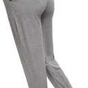 Maternity Pants Lounge Workout Joggers Track Cuff Over The Belly Sweatpants Stretchy Pregnancy Pajama Pants (Gray, XL)