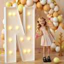 imprsv Marquee Light Up Letters, 4FT Mosaic Letters with Light for Baby Shower Graduation Party Decor, Large N for Engagement Wedding Party Decorations (Need to Assemble) (4 FT, Letter N)