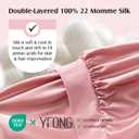 YFONG 100% 22 Momme Mulberry Silk Bonnet for Sleeping Women, Larger Double Layer Silk Hair Wrap for Curly Short Long Hair, Non-Slip Sleep Cap Turban with Elastic Tie Band for Hair Care, Pink