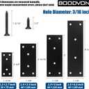 Mending Plate, Metal Steel Flat Straight Brace Bracket, Black Double-Wide Joining Plate for Wood Furniture Fastening & Fixing with 2 Sets of Screws of Different Lengths(48x128mm, 8 Pack)