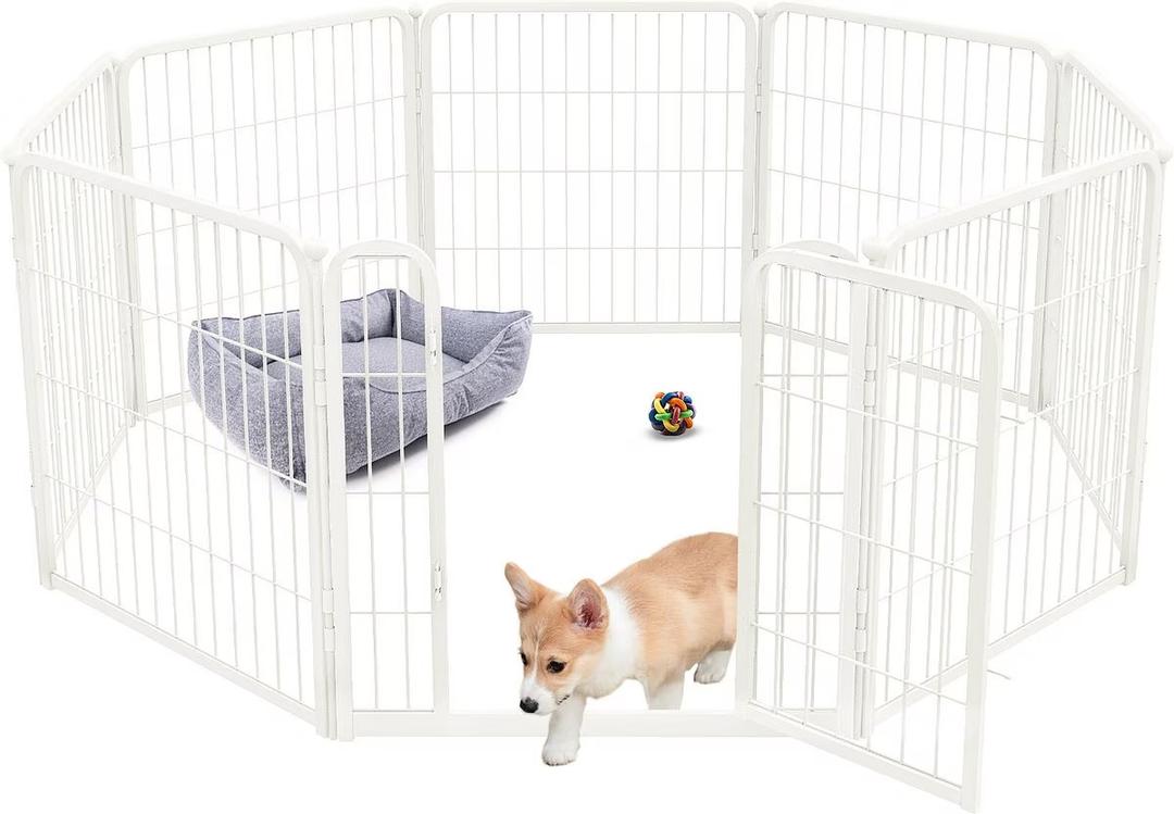 FXW Homeplus Indoor Dog Playpen, White, 24-in, 8-panel