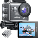 Jadfezy WiFi Action Camera Ultra HD 1080P, 12MP Sports Camera Wide-Angle 2" LCD Screen, 30m/98ft Underwater Waterproof Camera with 2 Batteries and Accessories Kit for Helmet and Bicycle etc