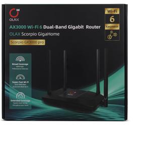 Scorpio Olax GigaHome AX3000 Dual-Band Wi-Fi 6 Router