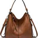 Realer Hobo Crossbody Bags for Women Designer Faux Leather Hobo Handbags Retro Large Size Shoulder Bag Bucket Purse (Large-15.2 Inch, Abrown-gun Black Hardware15.2")