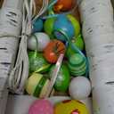 Aurelema 4 ft Easter White Birch Tree with 48 LED Lights, USB Powered Timer, 24 Hanging Easter Egg Ornaments, Tabletop Artificial Tree for Indoor Outdoor Spring Home Decor(Cute)