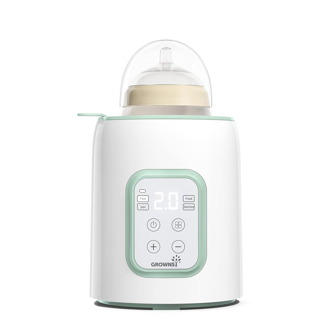 GROWNSY Baby Bottle Warmer, 8-in-1 Fast Baby Milk Warmer with Timer for Breastmilk or Formula, Accurate Temperature Control, 24H Keep, Food Heater&Defrost BPA-Free Bottle Warmer for All Bottles- Green