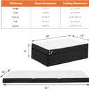 Folding Memory Foam Pads, 3" Tri-Fold Twin Topper with Washable Cover, Portable Guest Floor Bed Non-Slip for Travel Camping