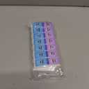 Ezy Dose Weekly (7-Day) AM/PM Pill Organizer, Vitamin and Medicine Box, Small Pop-out Compartments, 2 Times a Day, Blue and Purple Lids