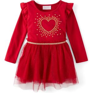The Children's Place baby girls Heart Mesh Tutu Dress (4T, Love)