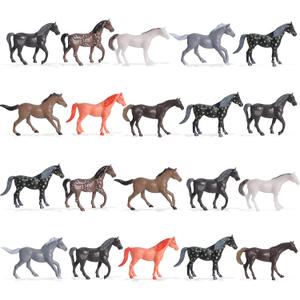 Skylety 20 Pieces Plastic Small Toy Horse Figurines Bulk Mini Horse Figurines Party Favor Decorations Realistic Model Toy for Girls Boys