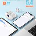 Open Ear Clip Wireless Earbuds Bluetooth 5.4, Lightweight Comfort Sports Bone Conduction Headphones Built-in Mic for Clear Audio, Stable Fit Earphones 24H Play-Beige