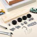Derby Car Kit Includes Pre-drilled Wedge Block, Wheels and Nail-Type Axels Compatible with Pine Wood Derby Car Kit