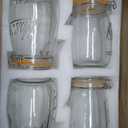 Anwoi Wide Mouth Glass Jars with Airtight Lid 32OZ 4 Pack, Kitchen Storage Large Clear Canister Jars with Hinged Lid with Measurement Marks For Canning,Coffee,Flour,Sugar,Beans