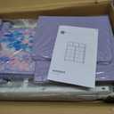 WLIVE Tall Dresser for Bedroom, 11 Drawer Chest of Drawers, Tie-dye Purple Print, 11.73"D x 35.63"W x 42.24"H