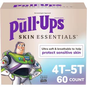 Pull-Ups Boys' Skin Essentials Potty Training Pants, Training Underwear, 4T-5T (38-50 lbs), 60 Ct
