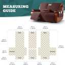 Ruaozz Waterproof Loveseat Recliner Cover with Console Non-Slip Reclining Couch Covers Split Sofa Slipcovers with Elastic Straps Furniture Protector for Kids, Dogs, Pets (Coffee, 2 Seater)