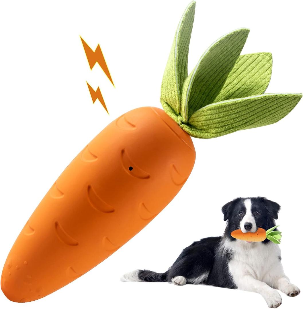 HEYKEY Squeaky Dog Chew Toys for Aggressive Chewers, Indestructible , Tough Durable Teeth-Cleaning Rubber Toys for Puppy Medium Large Dogs, Milk Flavor