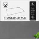 Large Diatomite Stone Bath Mat, Premium Non-Slip Natural Diatomaceous Earth Bathtub Fast Drying Mats for Bathroom Floor (30" x 17" Dark Grey)
