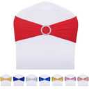LEBENGURU Red Spandex Chair Sashes-30pcs Premium Stretch Bows with Buckle Slider, Universal Elastic Chair Bands for Wedding Party Banquet Decoration
